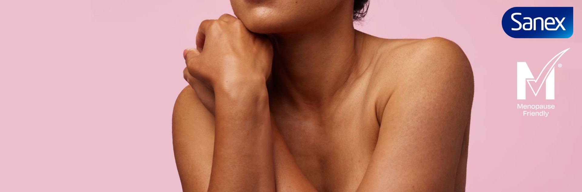 Smiling woman with dark skin