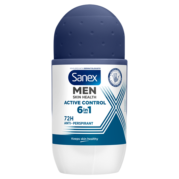 Sanex Men Skin Health + Active Control + 72H Antiperspirant + Roll On