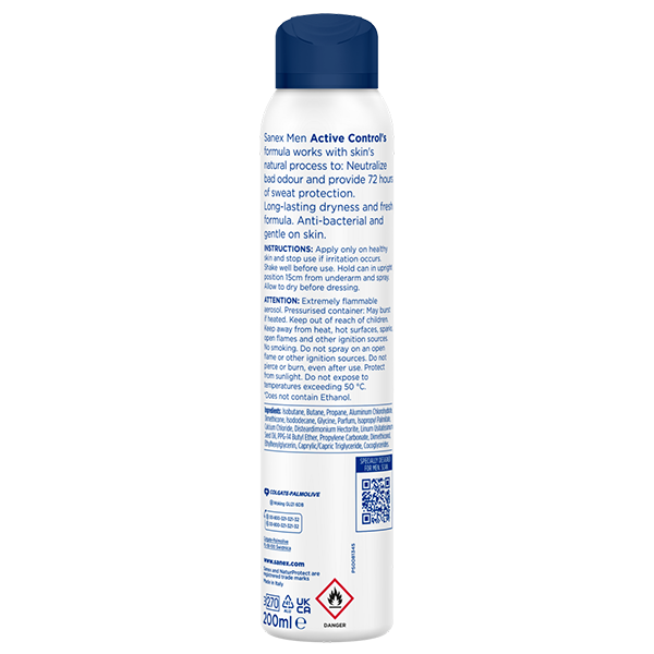 Sanex Men Skin Health Active Control Antiperspirant Spray back view