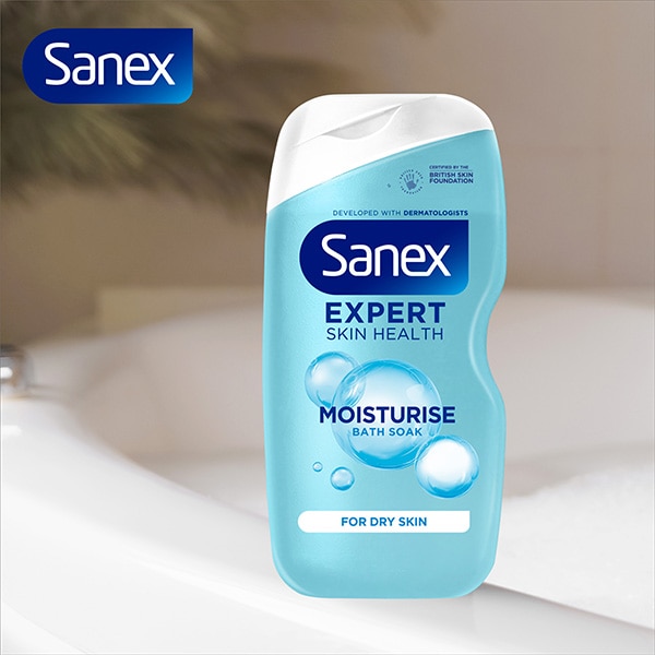 A close up of the product in the bathroom