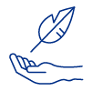 Hand with feather icon