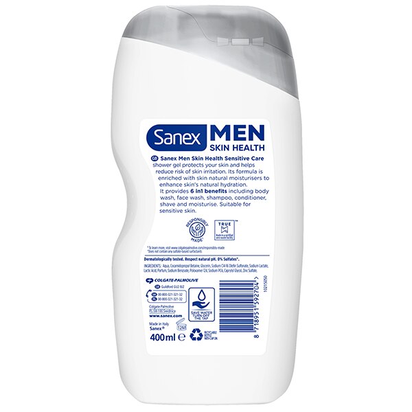 Sanex Men Skin Health Sensitive Care 6 in 1 Shower Gel 400 ml 
