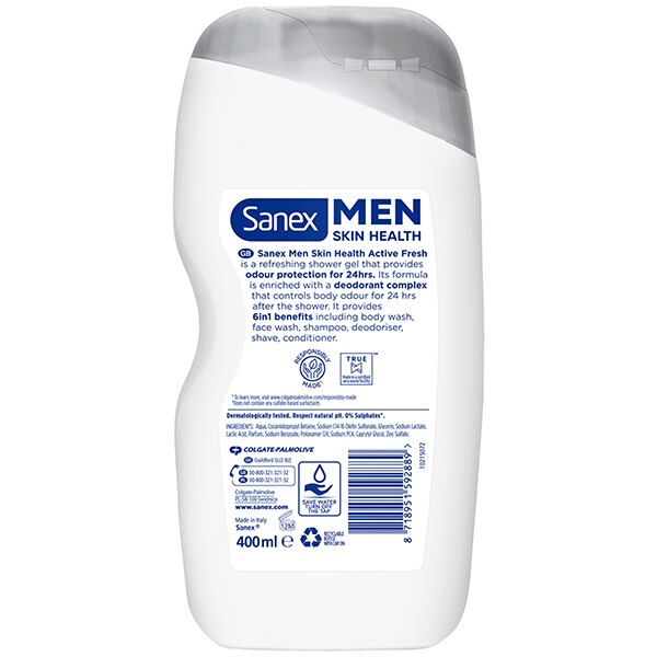 Sanex Men Skin Health Active Fresh Shower Gel 400 ml 
